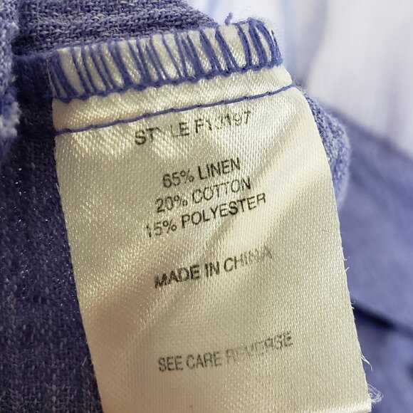 Firmiana Linen Blend Dress Lagenlook Ombre Sharkbite Hem Pockets sz M Oversized - Picture 6 of 14